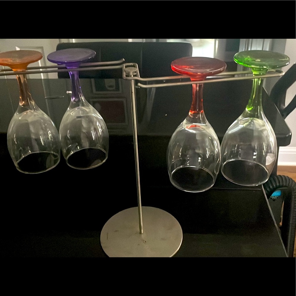 Wine glasses and holder